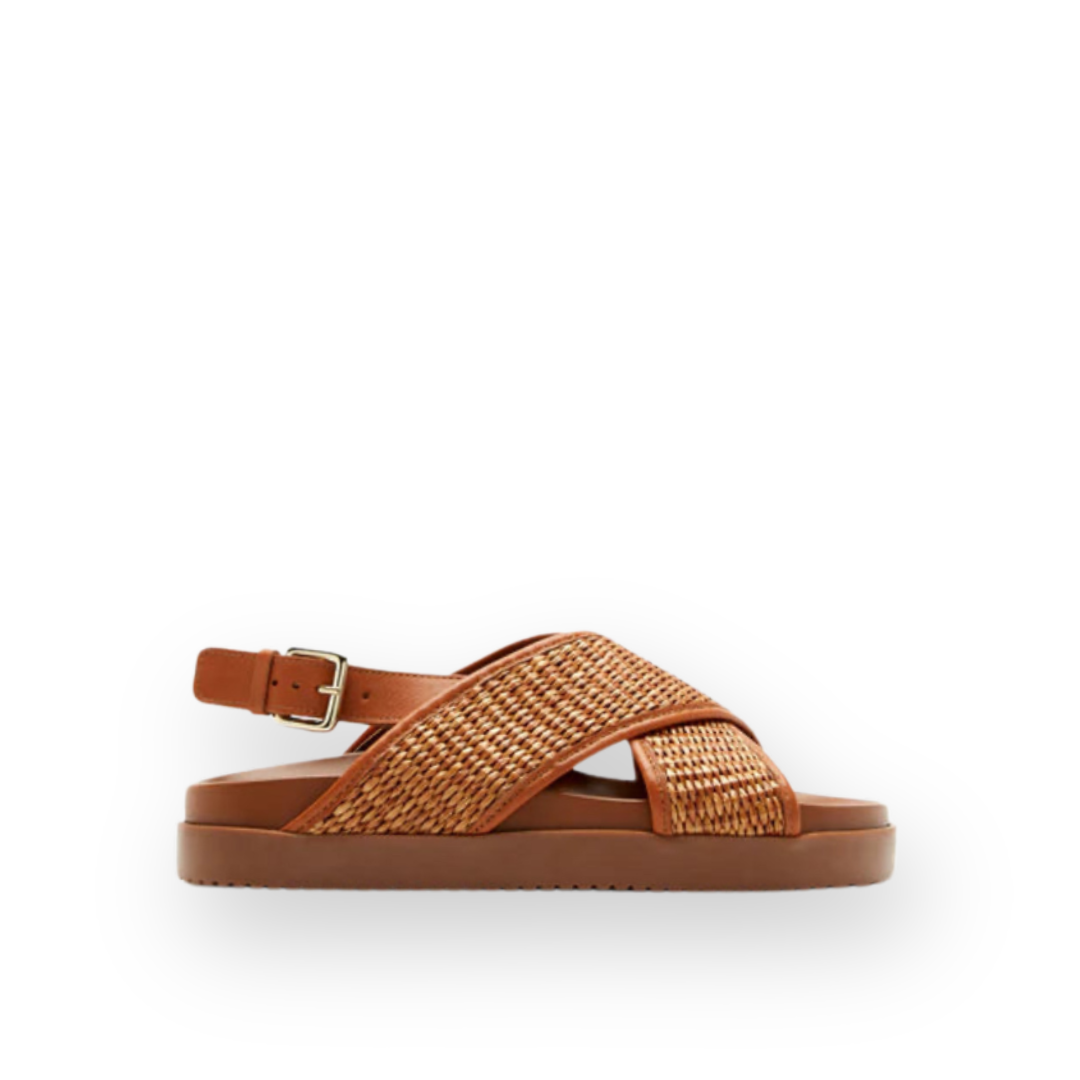 SISTER X SOEUR - AMARI SLINGBACK SANDAL IN TAN LEATHER