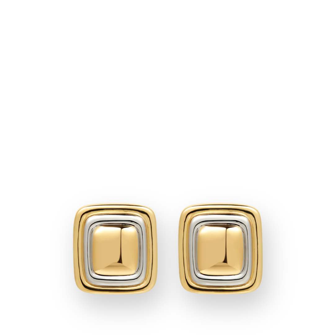 LUV AJ - DALIA TWO TONE STUDS IN GOLD