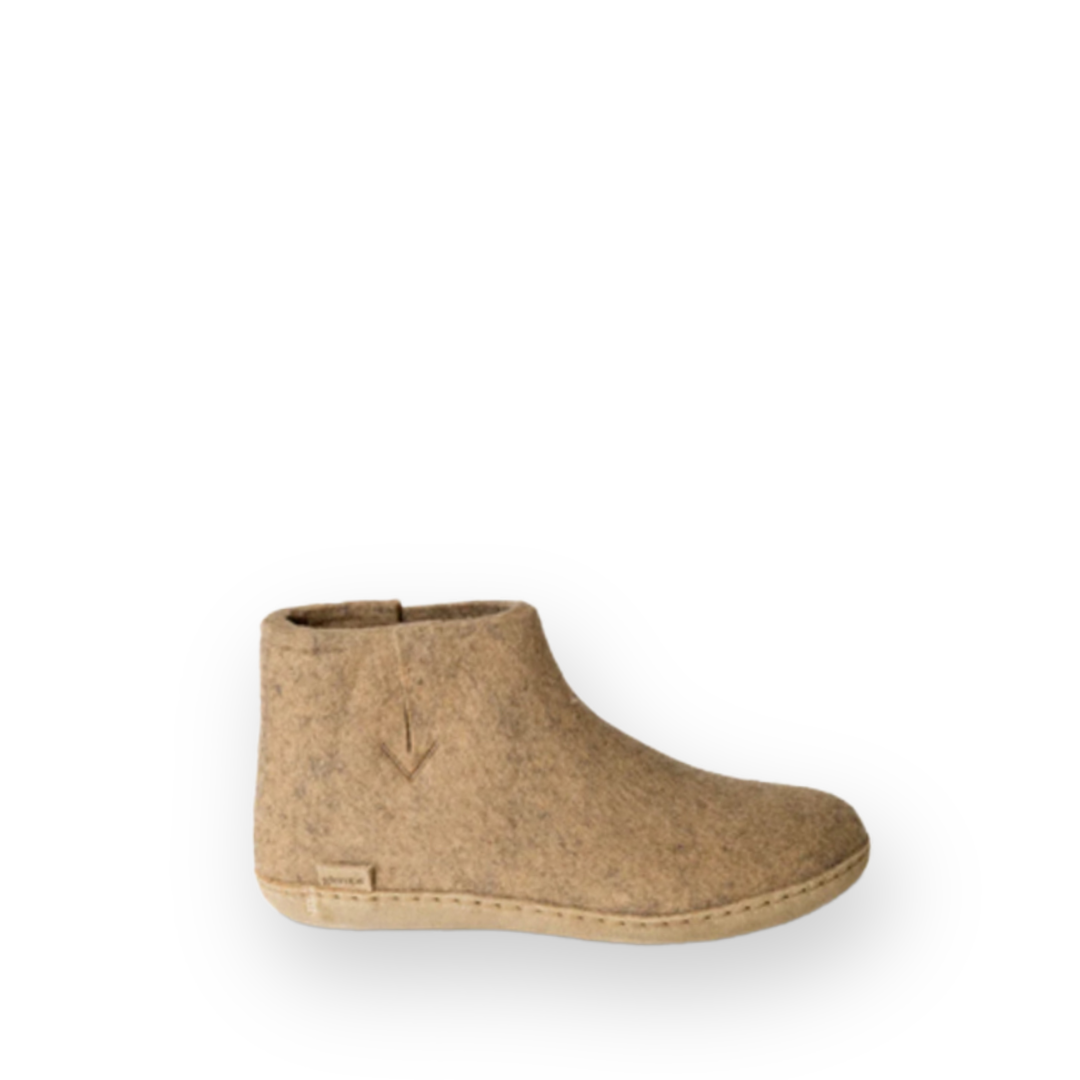 GLERUPS - BOOT LEATHER SOLE IN SAND WOOL