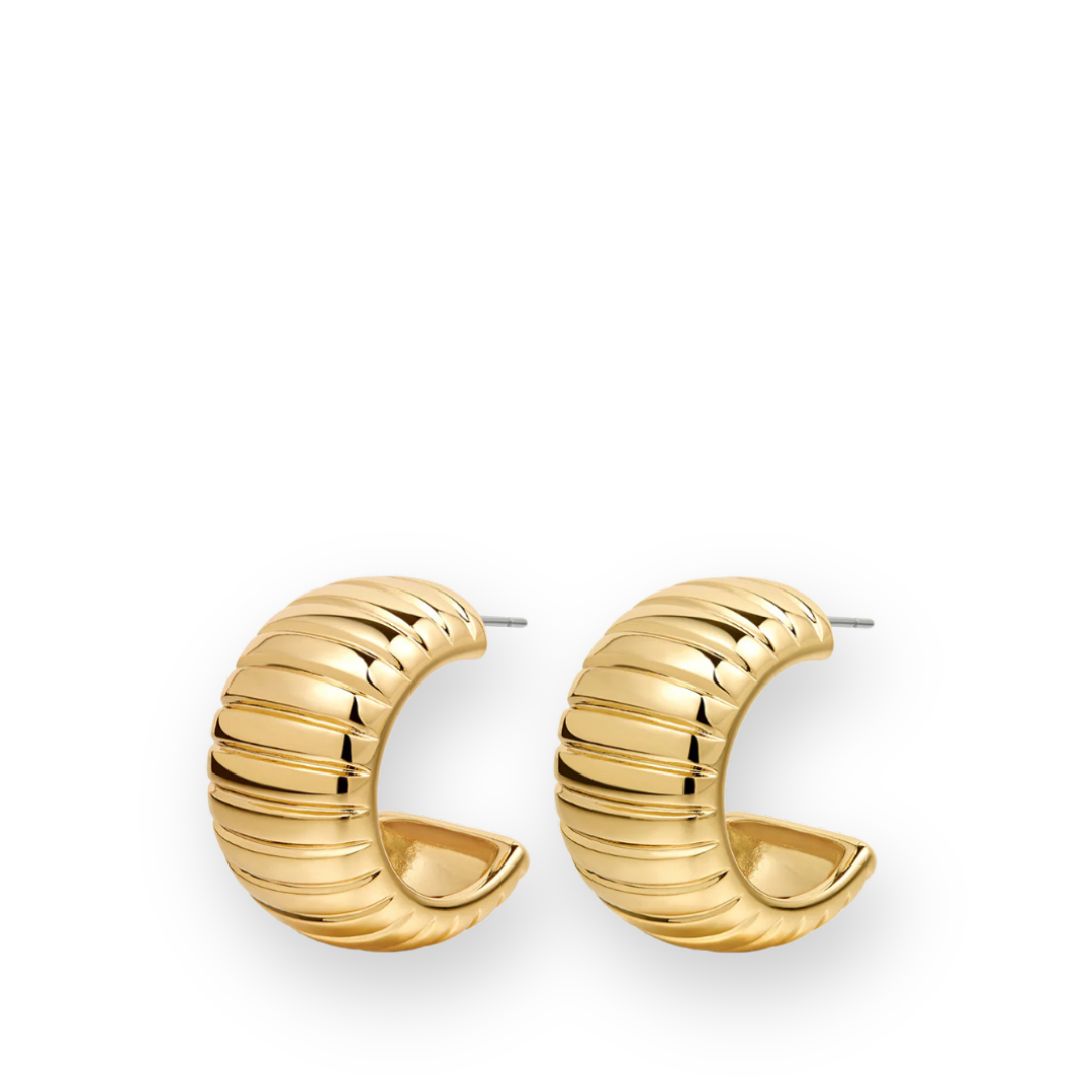 LUV AJ - REMY RIDGED HOOPS IN GOLD