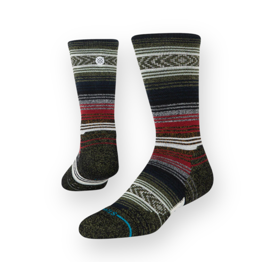 STANCE - MID WOOL CREW SOCK IN BLACK/RED