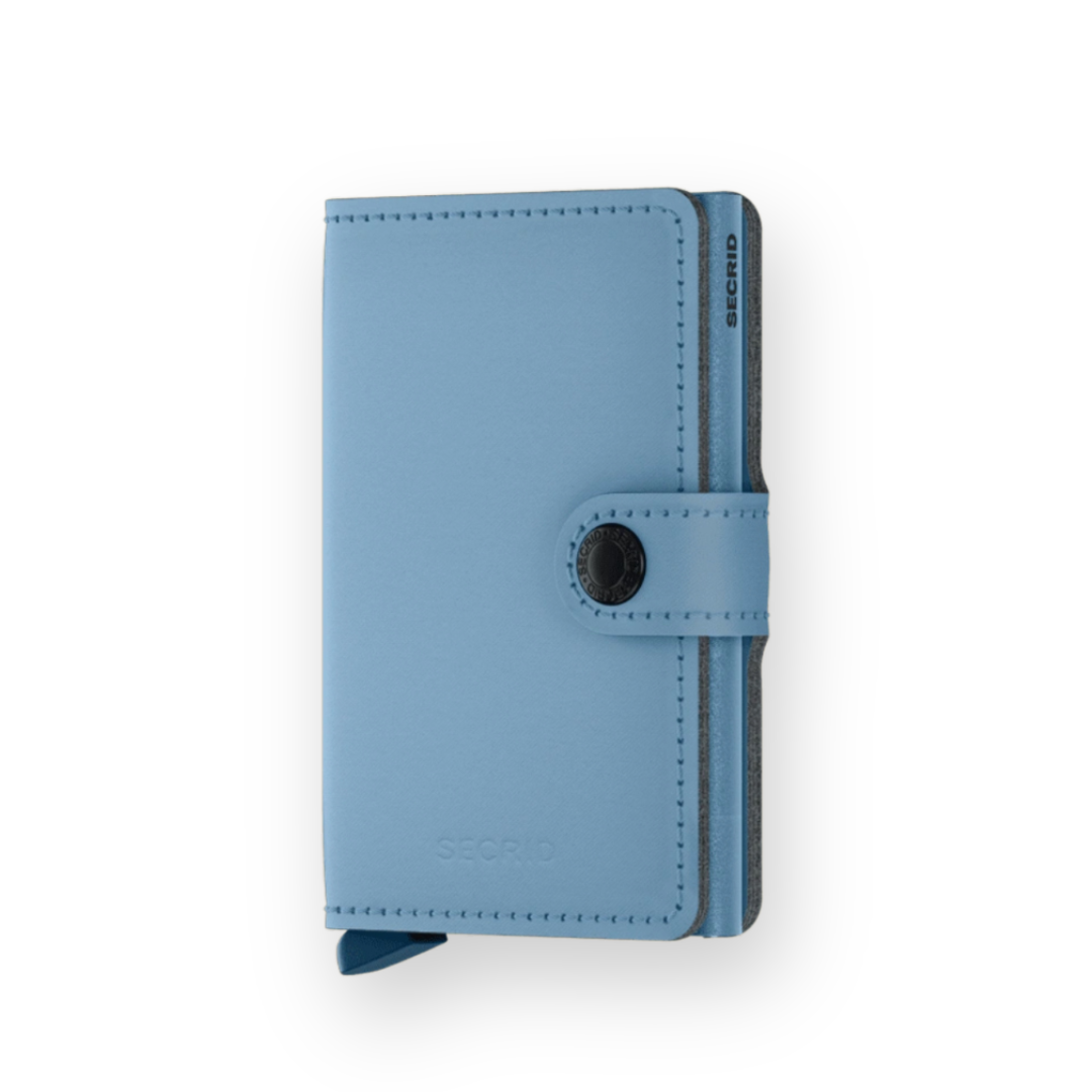 SECRID - MINIWALLET IN YARD POWDER SKY BLUE VEGAN LEATHER