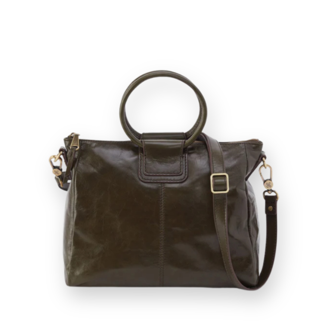 HOBO - SHEILA MEDIUM SATCHEL IN DEEP MOSS POLISHED LEATHER