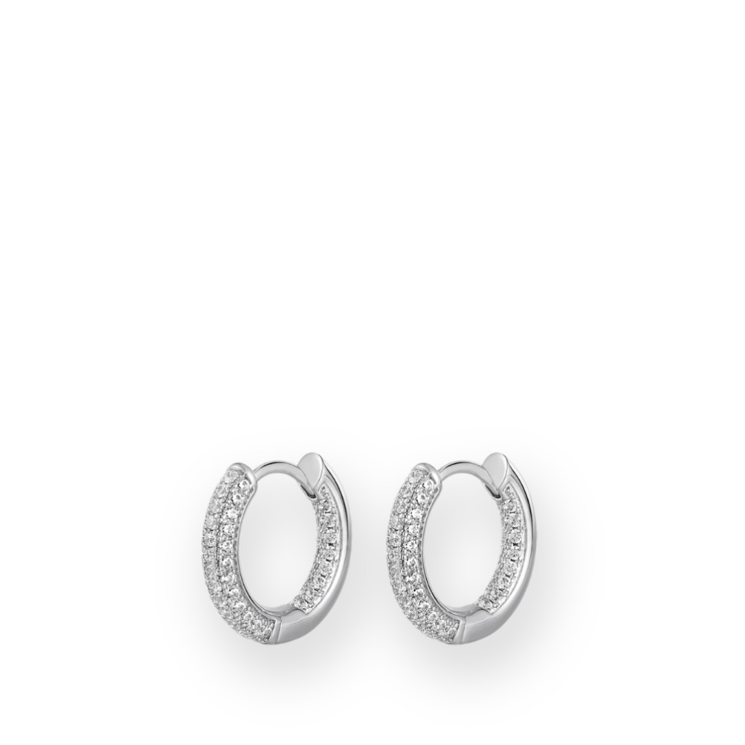 LUV AJ - MINI REVERSIBLE AMALFI HOOPS IN SILVER