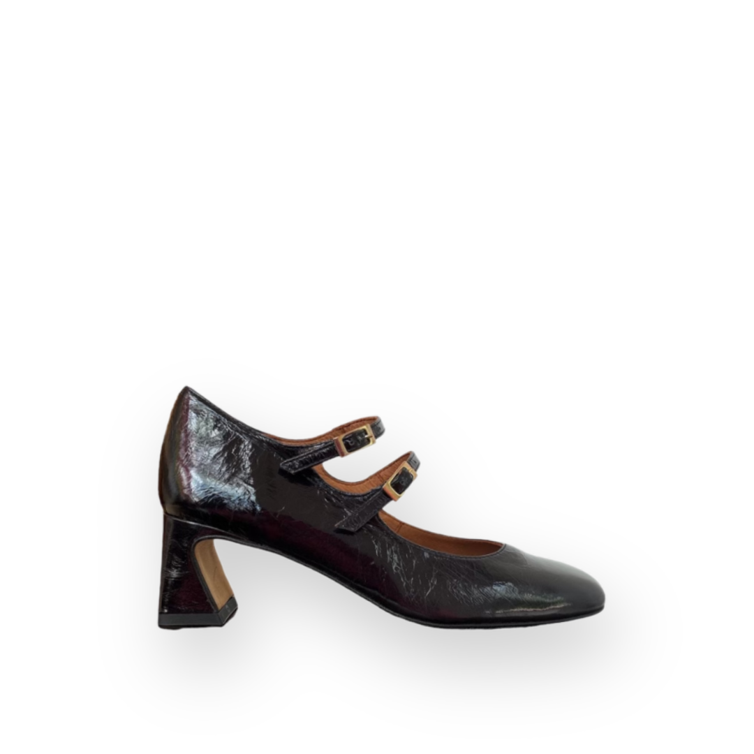 ANGEL ALARCON - DAMDO MARY-JANE PUMP IN NIGHT GREY PATENT LEATHER