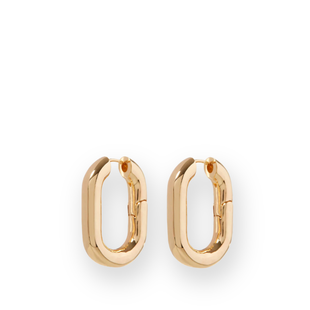 LUV AJ - XL CHAIN LINK HOOPS IN GOLD