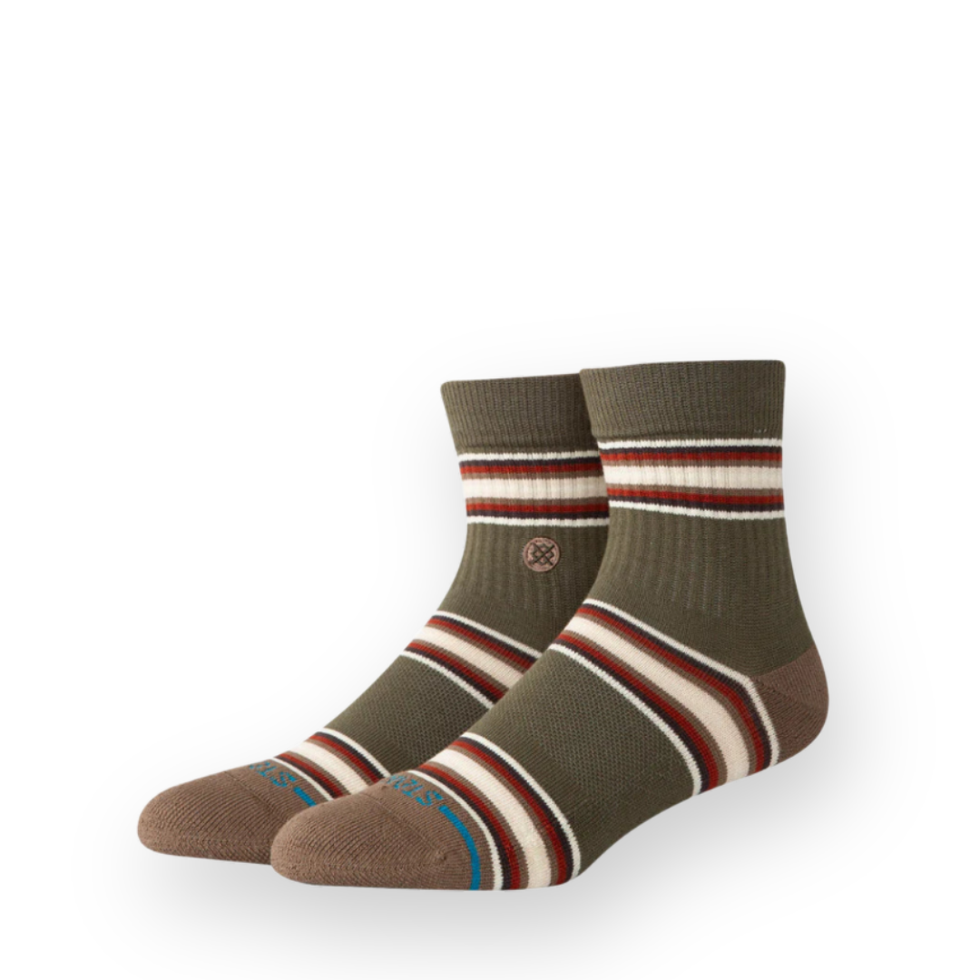 STANCE - HILL TOP QUARTER CREW SOCK IN DARK GREEN