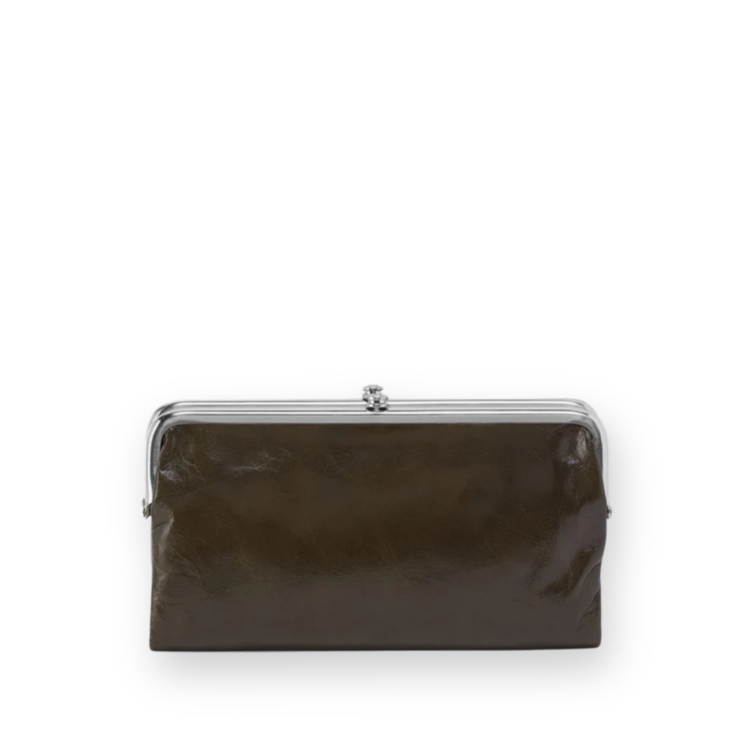 HOBO - LAUREN WALLET IN DARK MOSS POLISHED LEATHER