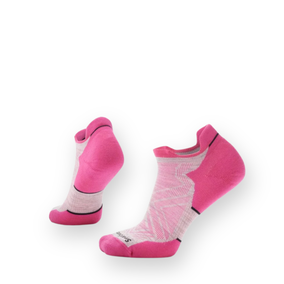 SMARTWOOL - WOMEN'S RUN TARGETED CUSHION LOW ANKLE SOCK IN ASH/POWER PINK