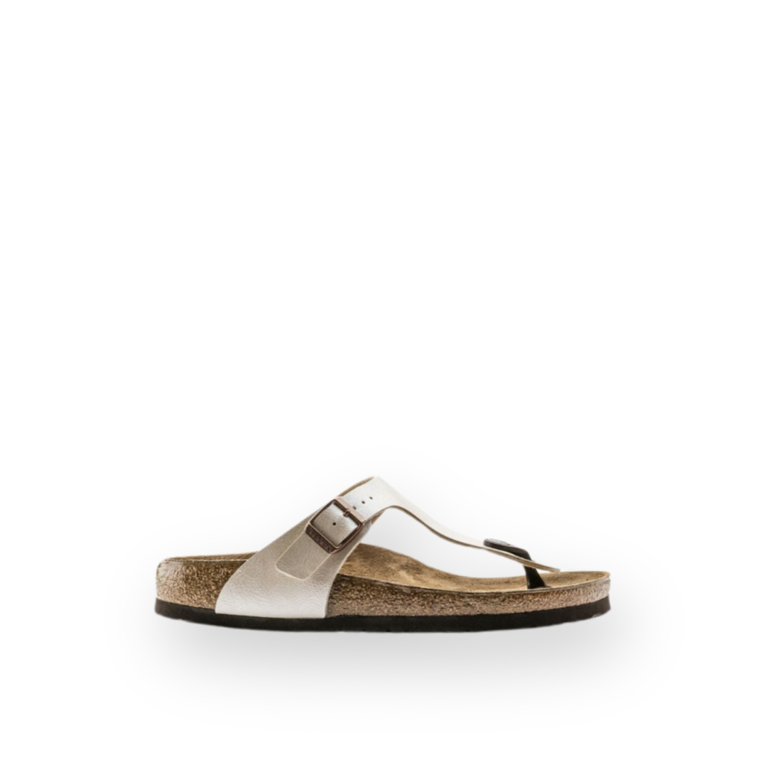 BIRKENSTOCK - GIZEH SANDAL IN PEARL WHITE LEATHER