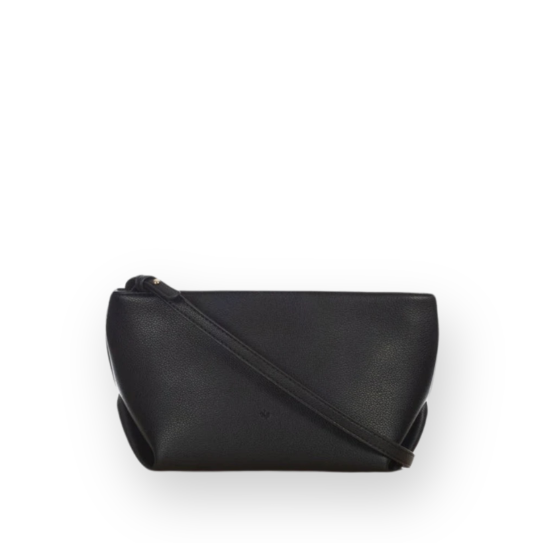 ELA HANDBAGS - FIONA BAG IN BLACK PEBBLED VEGAN LEATHER