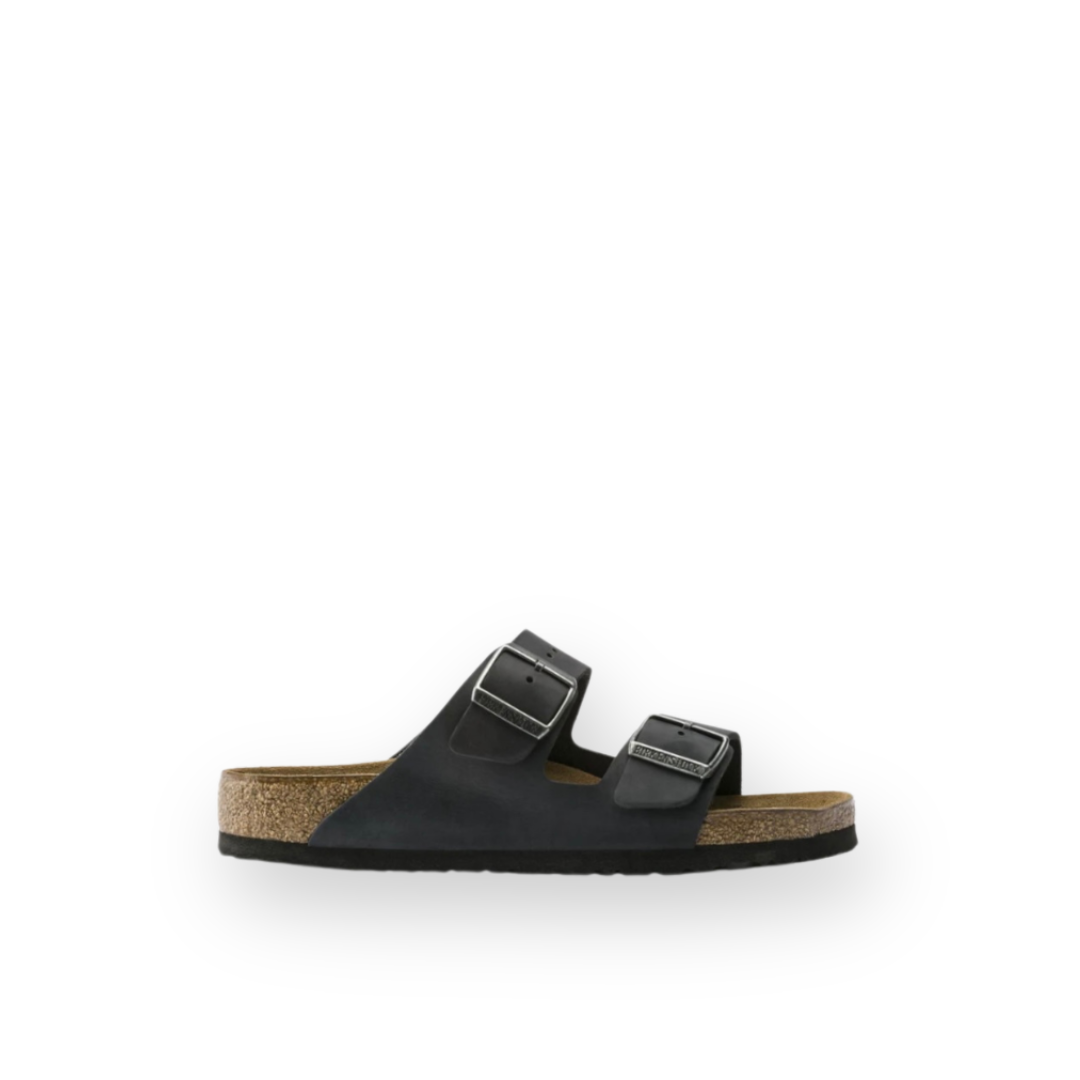 BIRKENSTOCK - ARIZONA SOFT FOOTBED SANDAL IN BLACK LEATHER