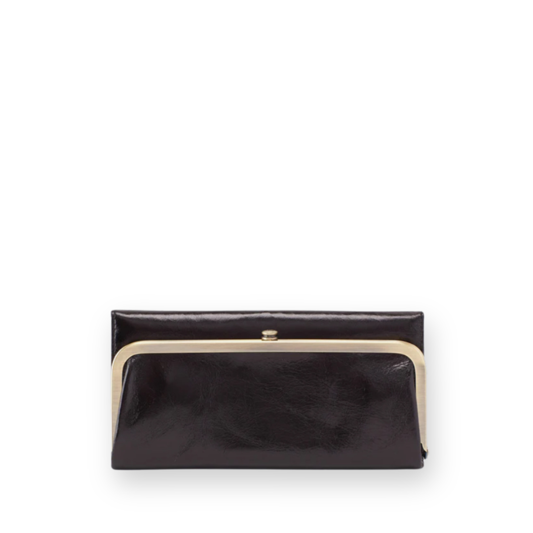 HOBO - RACHEL WALLET IN BLACK POLISHED LEATHER