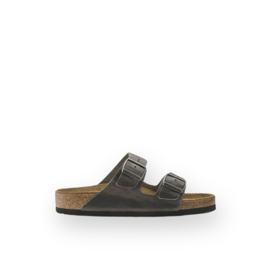 BIRKENSTOCK - ARIZONA SOFT FOOTBED SANDAL IN IRON LEATHER