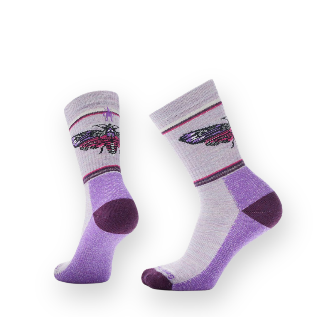 SMARTWOOL - EVERYDAY MYSTIC MOTH CREW SOCK IN PURPLE ECLIPSE