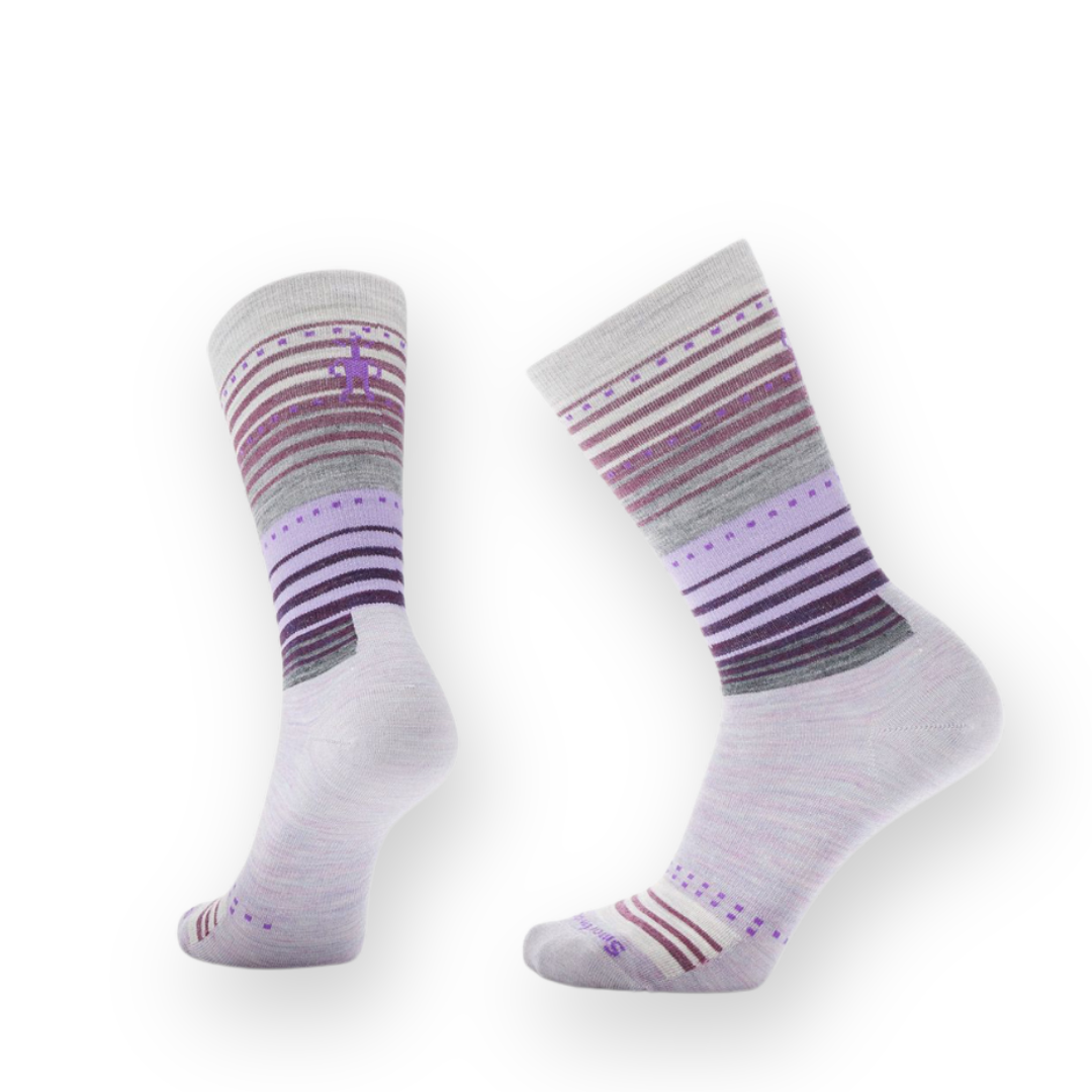 SMARTWOOL - EVERYDAY STITCH STRIPE CREW SOCK IN PURPLE ECLIPSE