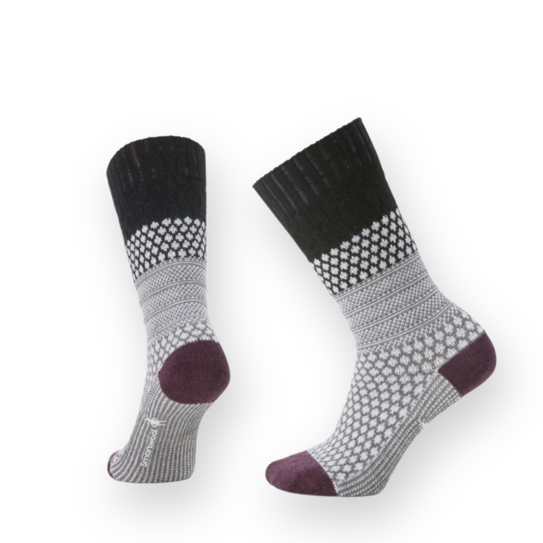 SMARTWOOL - EVERYDAY POPCORN CABLE CREW SOCK IN BLACK