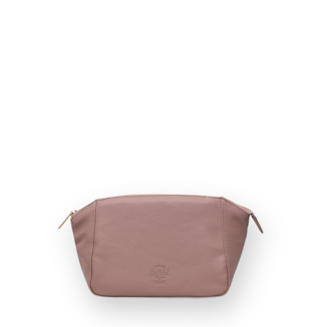 HERSCHEL - MILAN TOILETRY BAG IN ASH ROSE VEGAN LEATHER