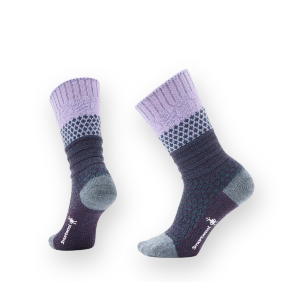 SMARTWOOL - EVERYDAY POPCORN CABLE CREW SOCK IN ULTRA VIOLET