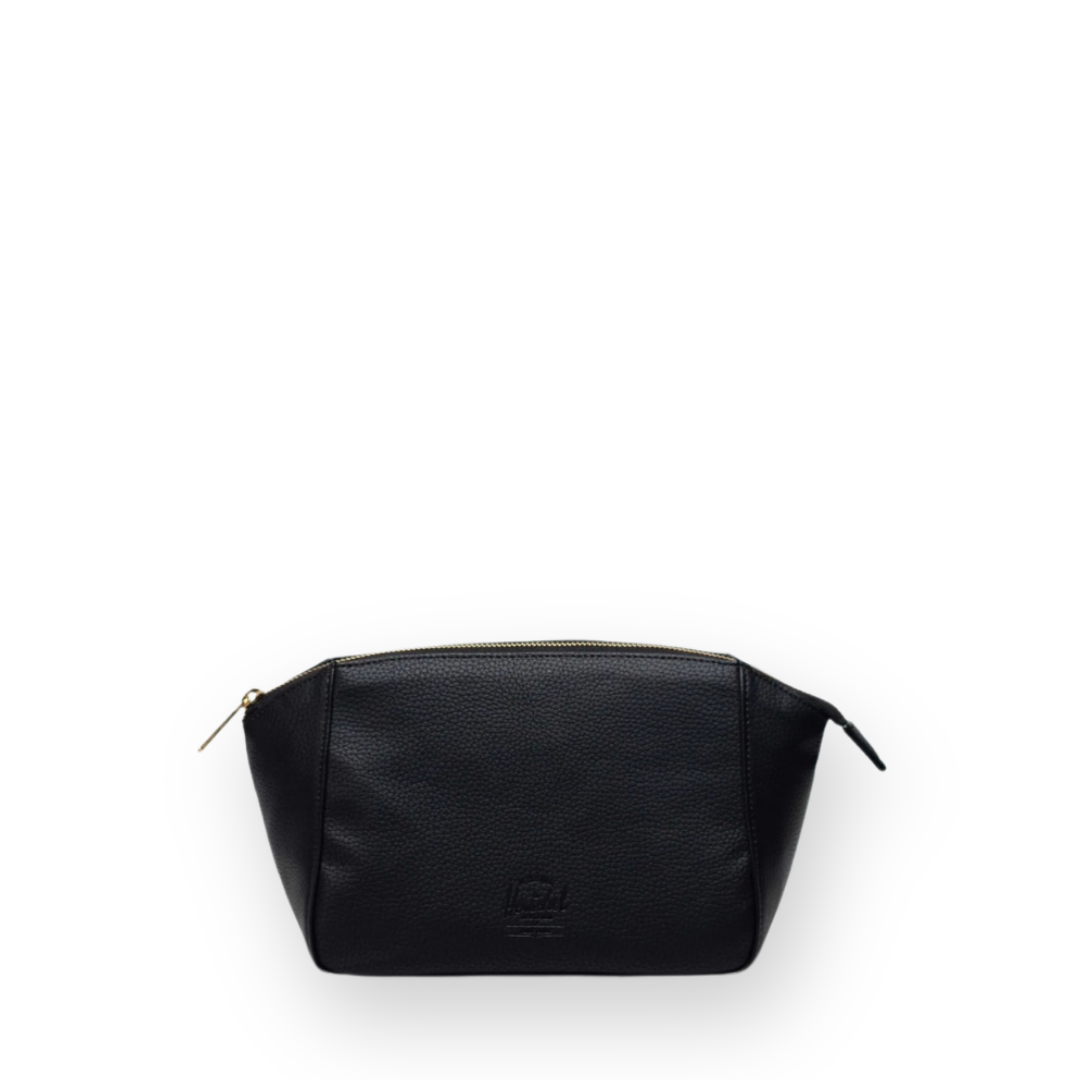 HERSCHEL - MILAN TOILETRY BAG IN BLACK VEGAN LEATHER