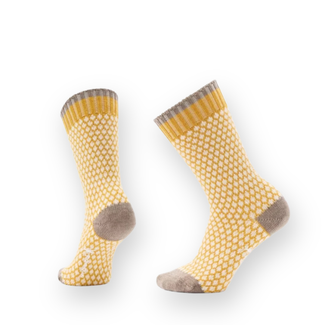 SMARTWOOL - EVERYDAY POPCORN POLKA DOT CREW SOCK IN HONEY GOLD