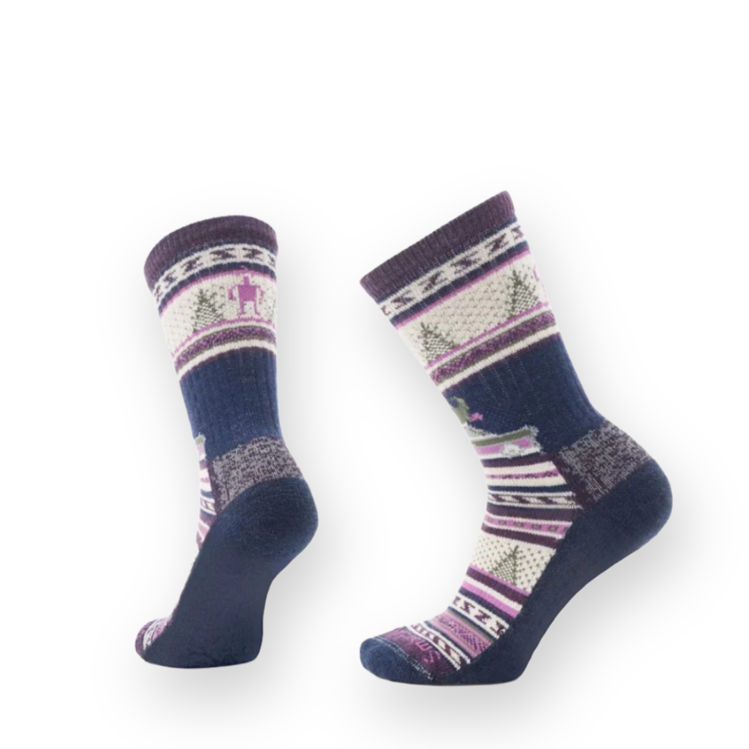 SMARTWOOL - EVERYDAY SAY IT AIN'T SNOW CREW SOCK IN PURPLE IRIS