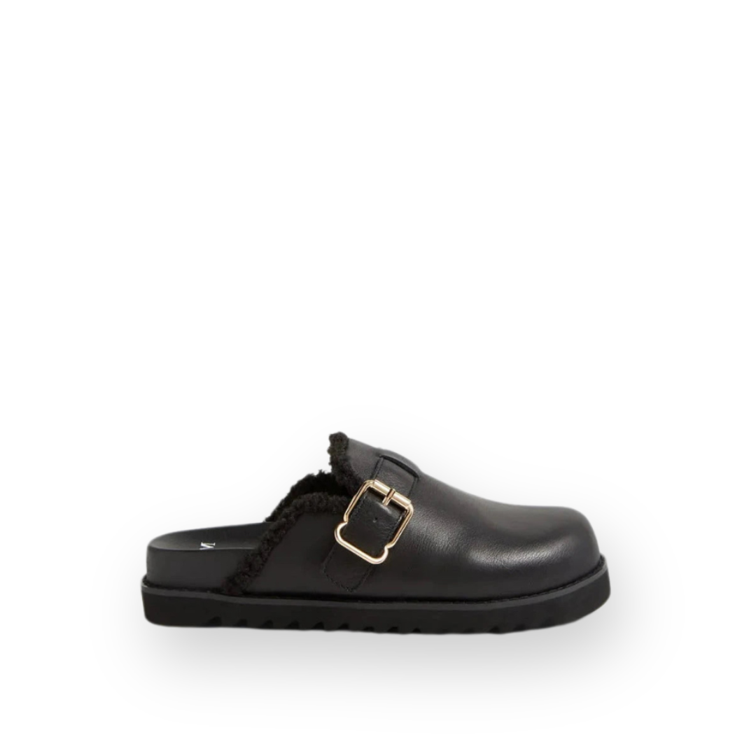 MOLLINI - MERCHAH MULE IN BLACK LEATHER