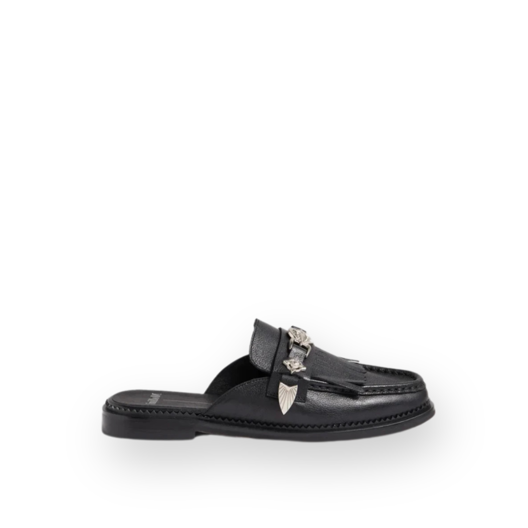 MOLLINI - GENEH MULE IN BLACK LEATHER