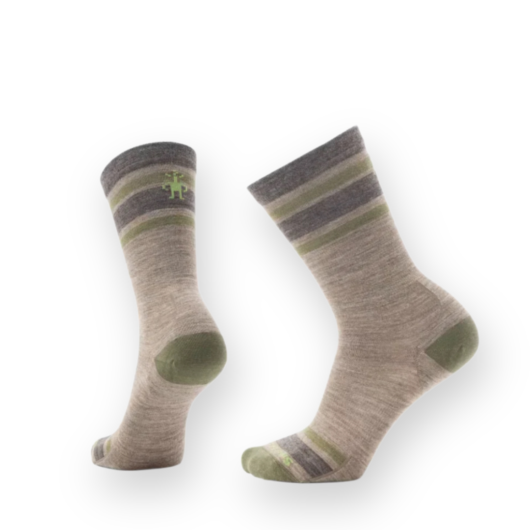 SMARTWOOL - EVERYDAY TOP SPLIT STRIPE CREW SOCK IN TAUPE