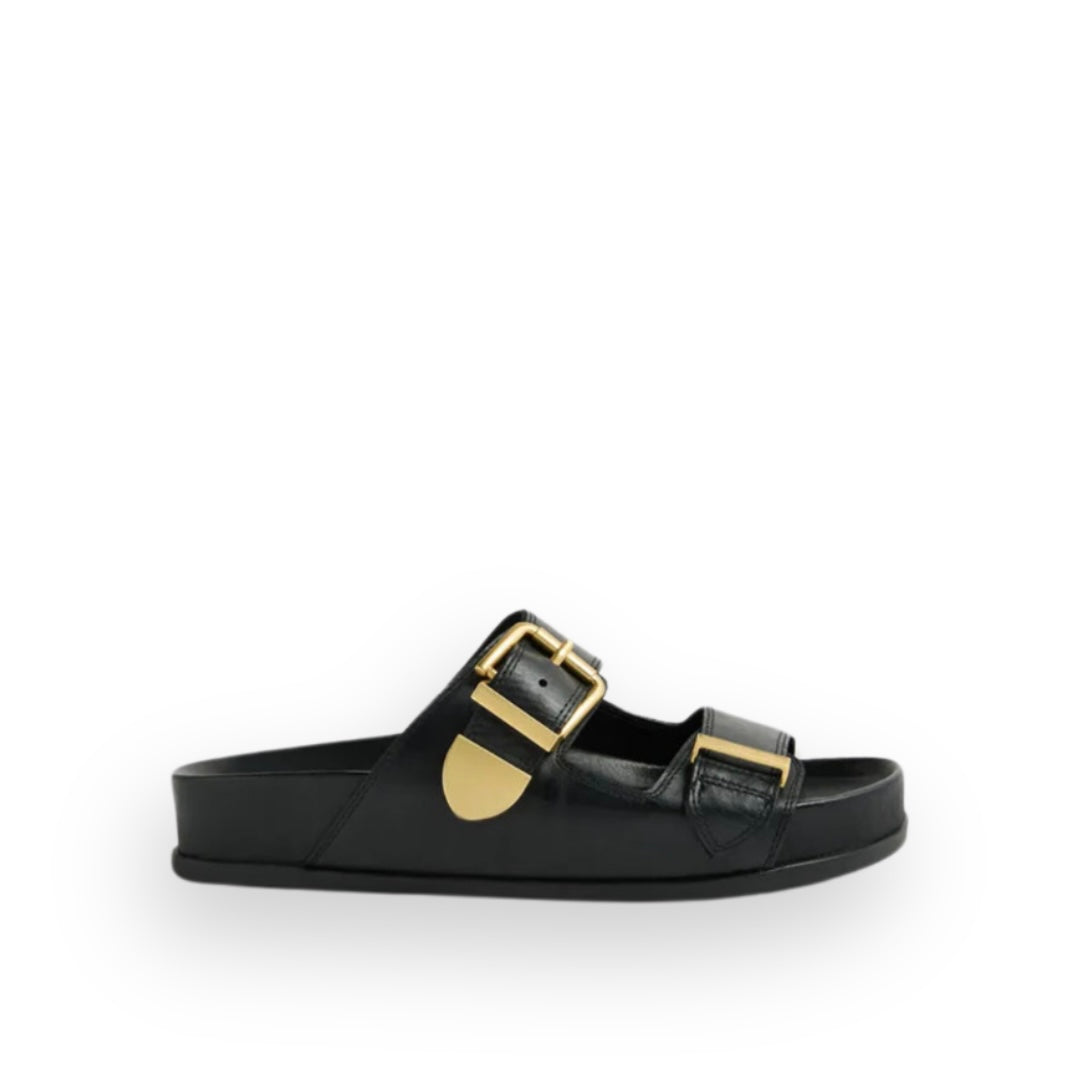 MOLLINI - CELESTE SLIDE SANDAL IN BLACK LEATHER