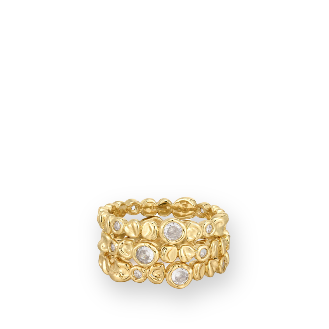 LUV AJ - ECLECTIC STUD RING SET IN GOLD