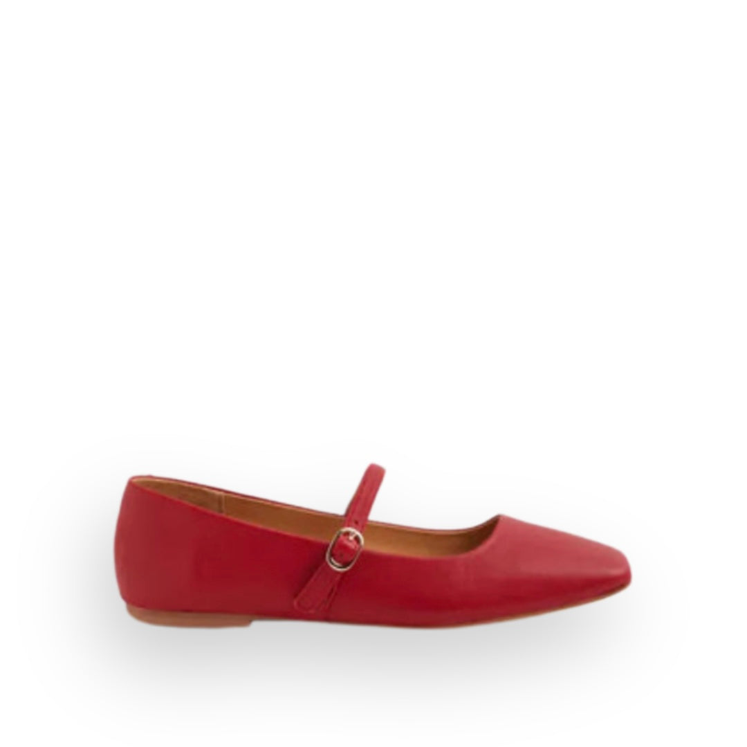 MOLLINI - TOKENA MARY-JANE FLAT IN CHERRY LEATHER