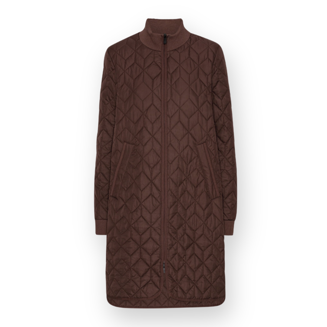 ILSE JACOBSEN - LONG PADDED QUILT06 COAT IN EBONY