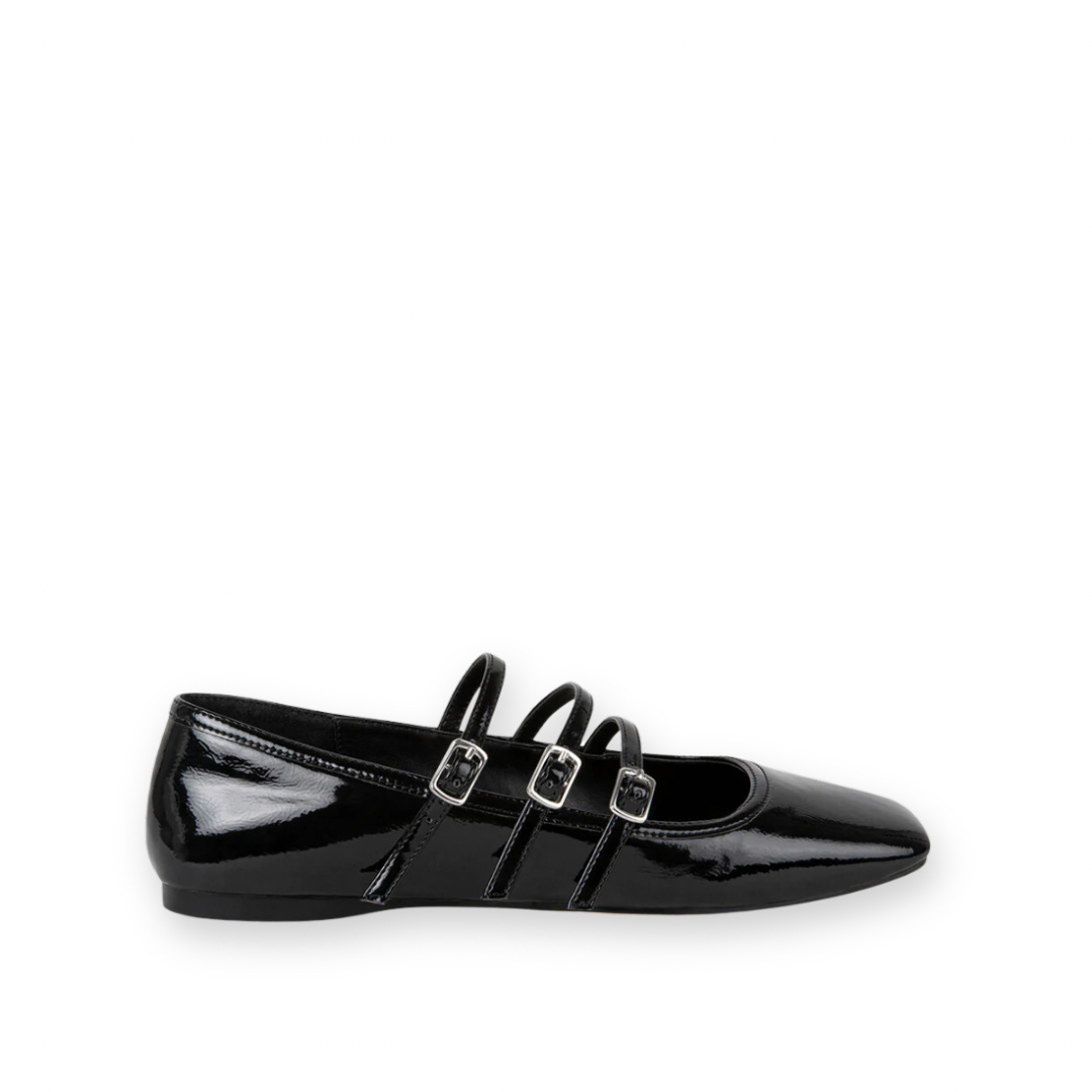 STEVE MADDEN - STOIC MARY-JANE FLAT IN BLACK PATENT SYNTHETIC LEATHER