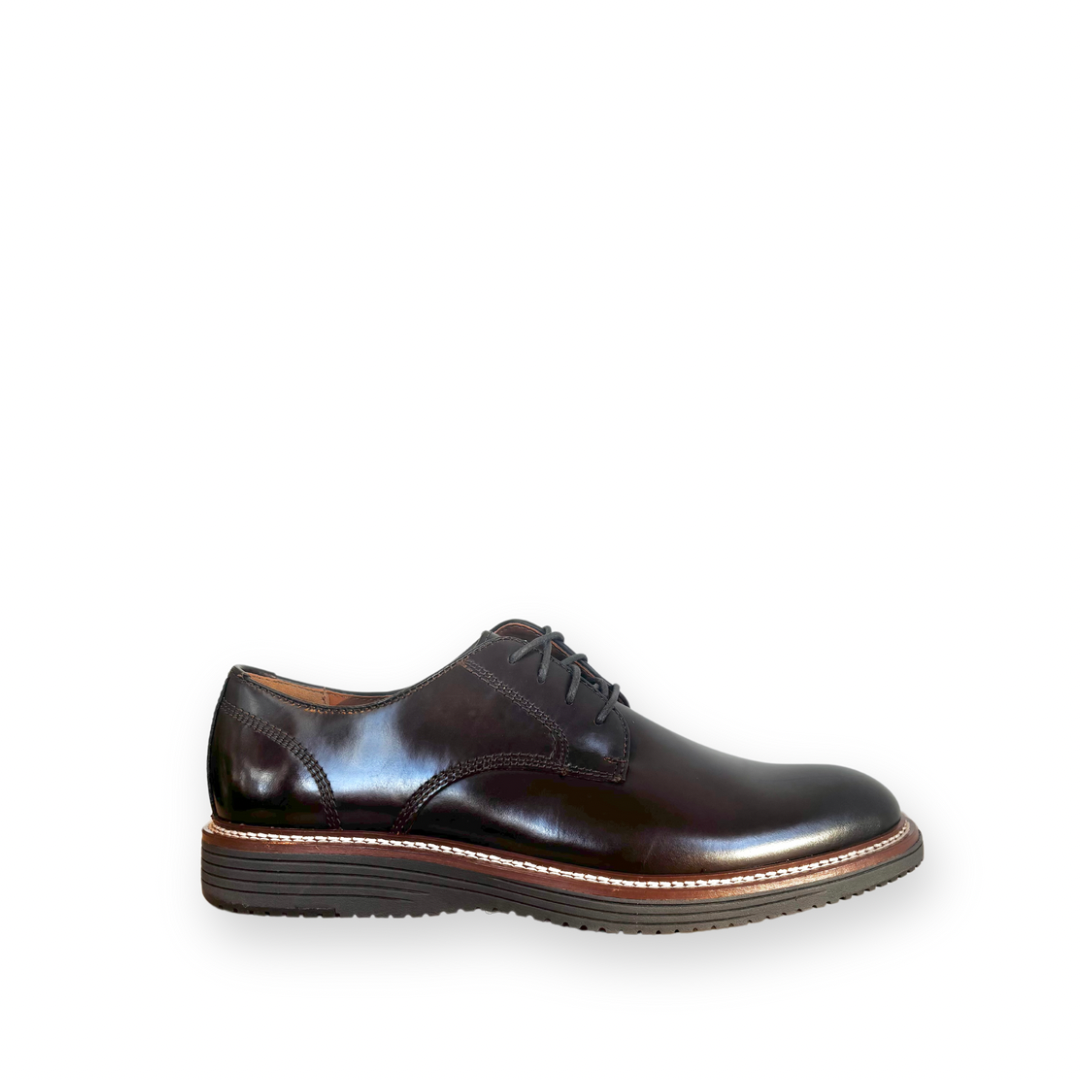 JOHNSTON & MURPHY - UPTON PLAIN TOE LACE UP IN MAHOGANY LEATHER