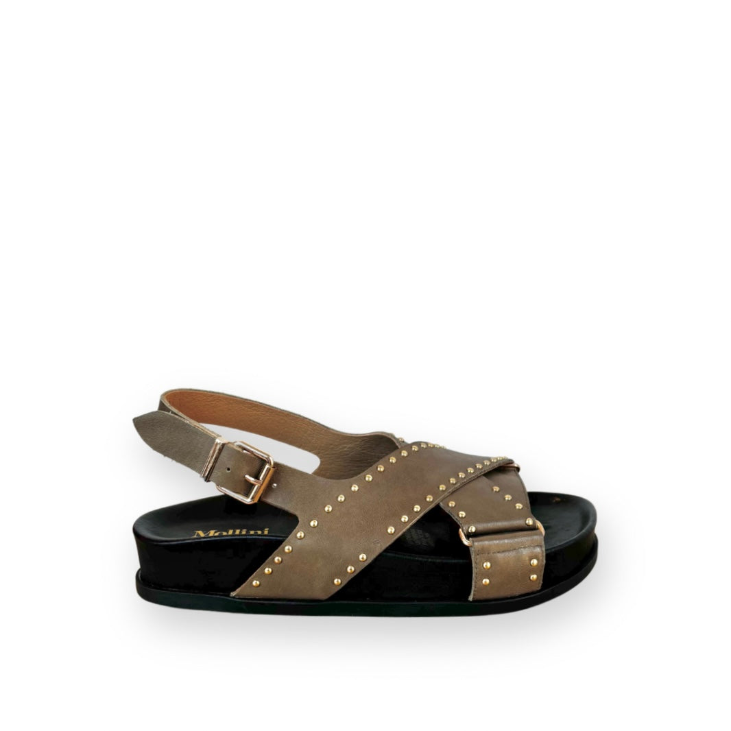 MOLLINI - CANSI SANDAL IN KHAKI LEATHER