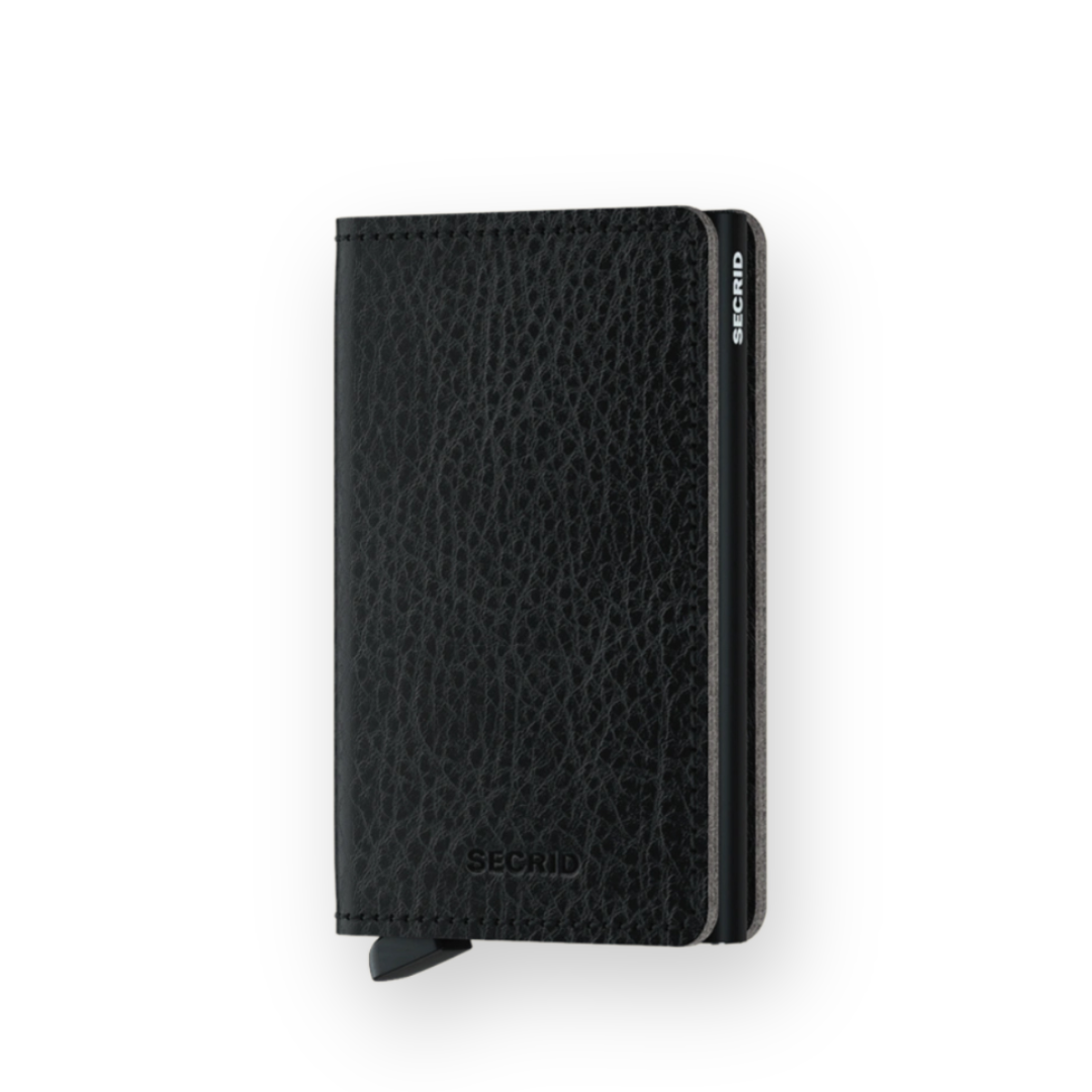 SECRID - SLIMWALLET IN VEG BLACK LEATHER