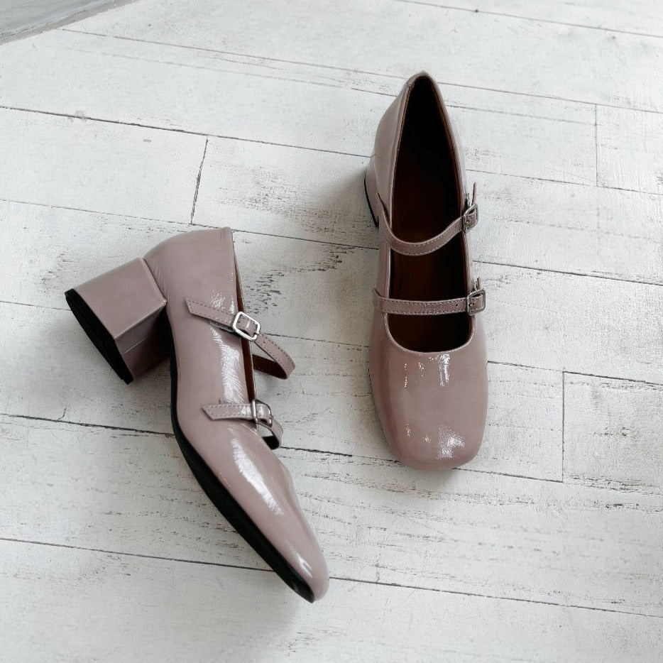 VAGADOND SHOEMAKERS- ADISON MARY-JANE PUMP IN DUSTY PINK PATENT LEATHER