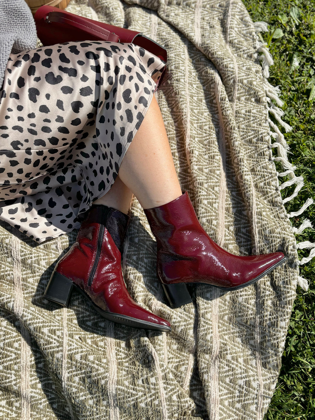 VAGABOND SHOEMAKERS- GISELLE BOOTIE IN DARK RED PATENT LEATHER