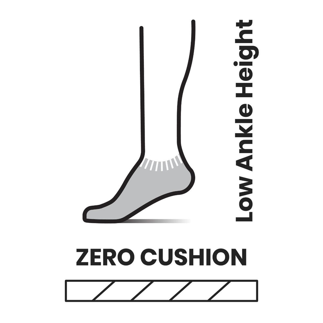 SMARTWOOL - W RUN ZERO CUSHION LOW ANKLE SOCK IN WHITE