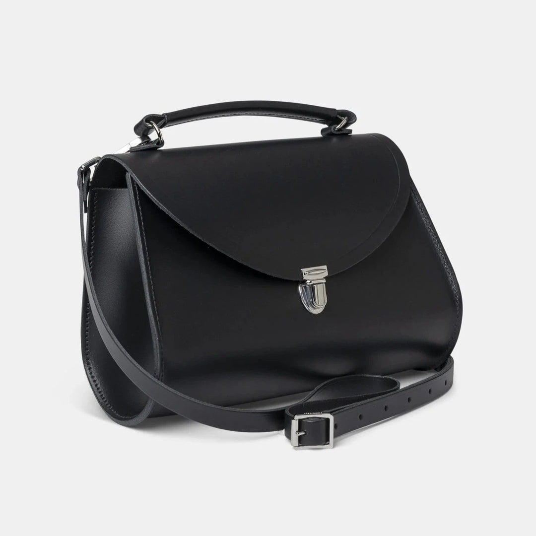 CAMBRIDGE SATCHEL - THE POPPY BAG IN BLACK LEATHER