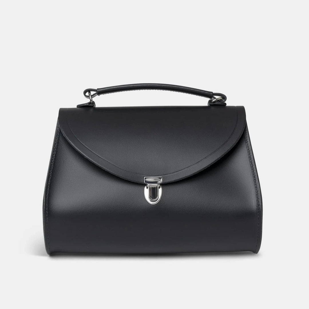 CAMBRIDGE SATCHEL - THE POPPY BAG IN BLACK LEATHER