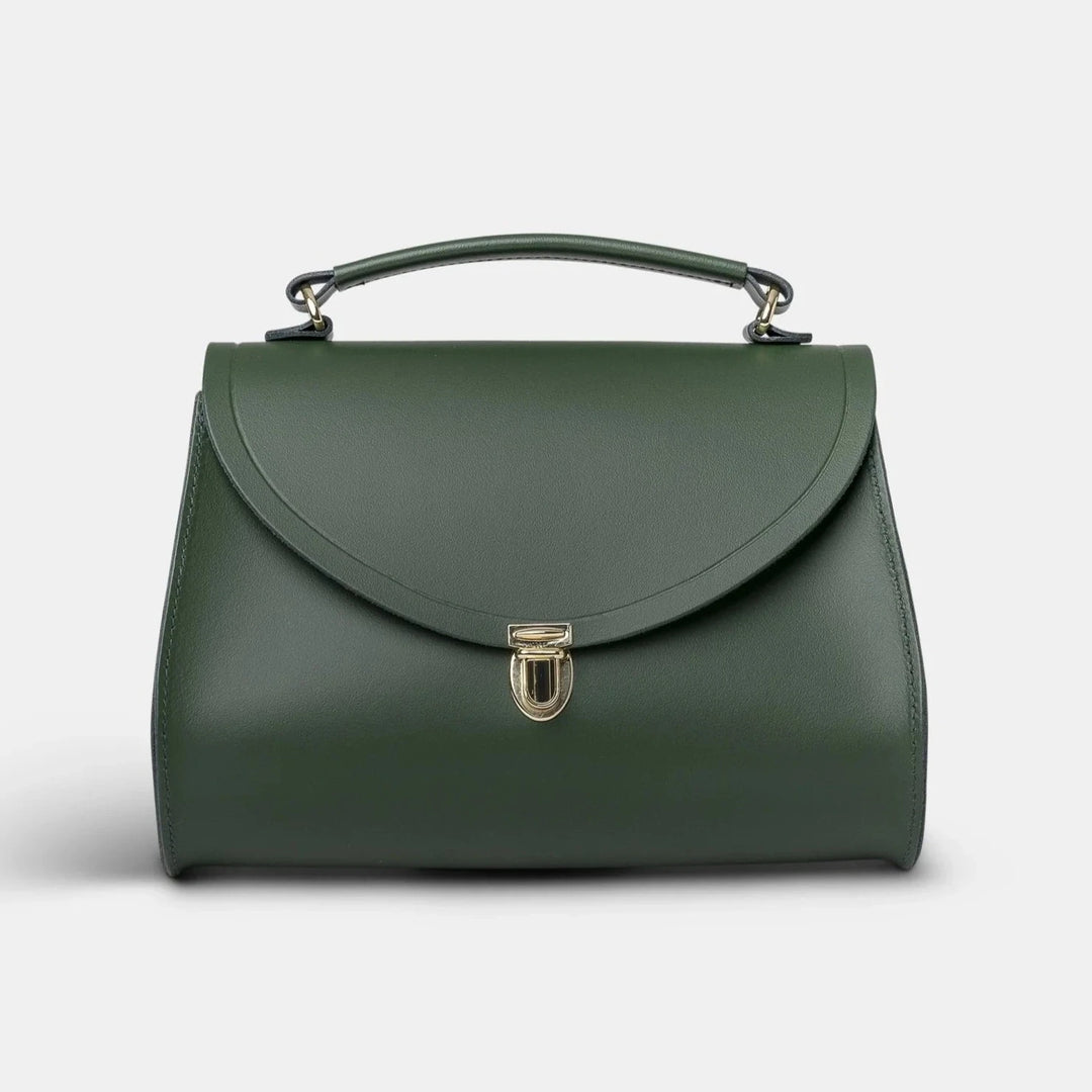 CAMBRIDGE SATCHEL - THE POPPY BAG IN RACING GREEN LEATHER