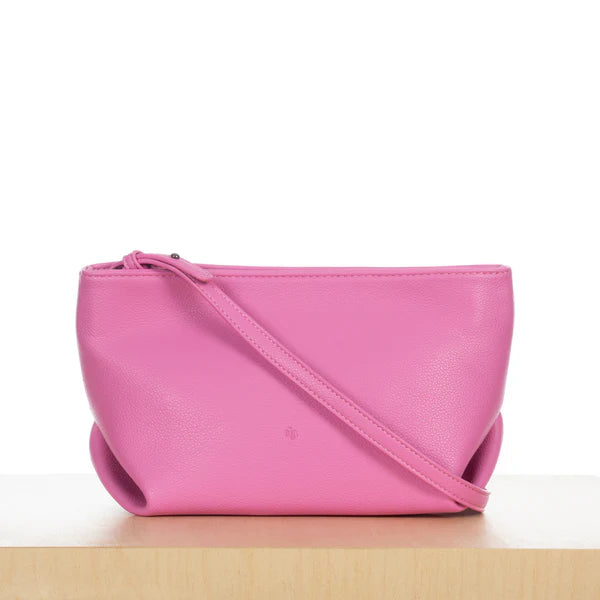 ELA HANDBAGS - FIONA BAG IN PINK PEBBLED VEGAN LEATHER