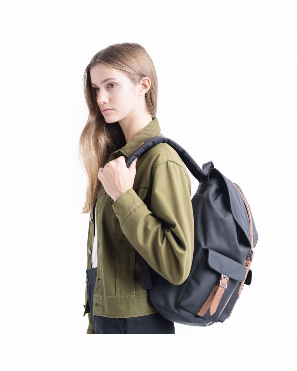 HERSCHEL - DAWSON BACKPACK IN BLACK/SADDLE BROWN