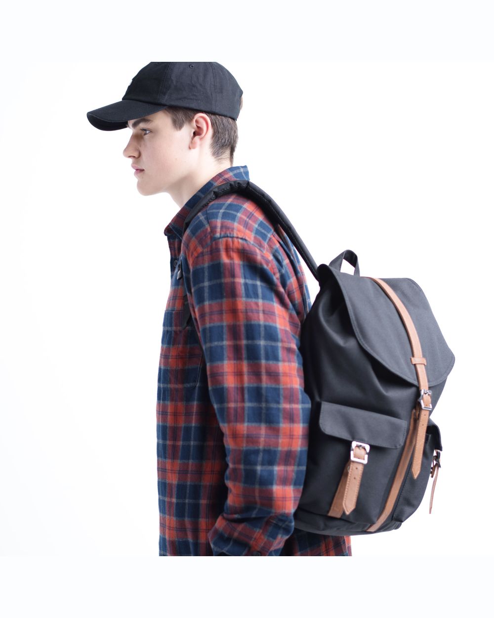 HERSCHEL - DAWSON BACKPACK IN BLACK/SADDLE BROWN