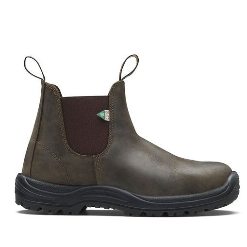 BLUNDSTONE 180 WORK SAFETY BOOT IN RUSTIC BROWN