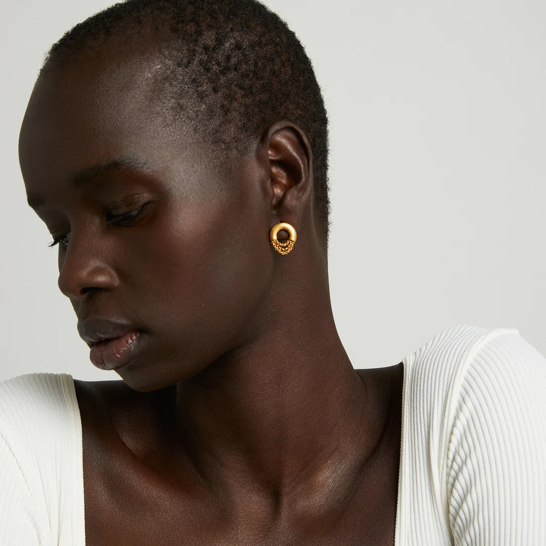 DEAN DAVIDSON - CRESCENT STUD EARRINGS IN GOLD