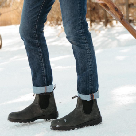 BLUNDSTONE - 587 CLASSIC BOOT IN RUSTIC BLACK NUBUCK