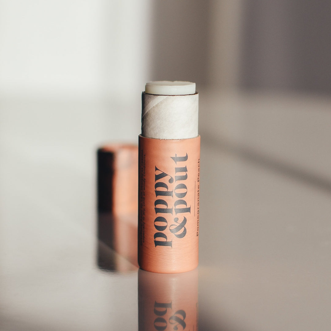 POPPY & POUT - LIP BALM IN POMEGRANATE PEACH